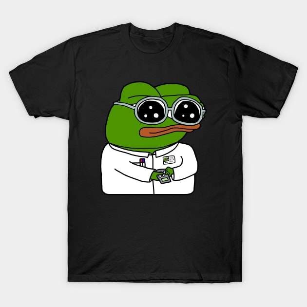 Scientist Pepe Lab coat Apu T-Shirt by Lean Mean Meme Machine